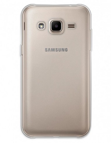 Funda Funda Gel Silicona Liso Transparente para Samsung Galaxy J2
