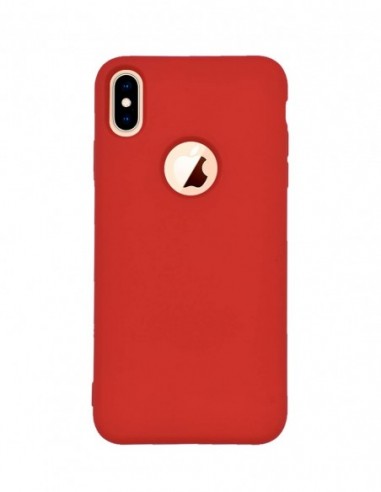 Funda Silicona Suave tipo Apple Roja para Huawei iPhone XS Max