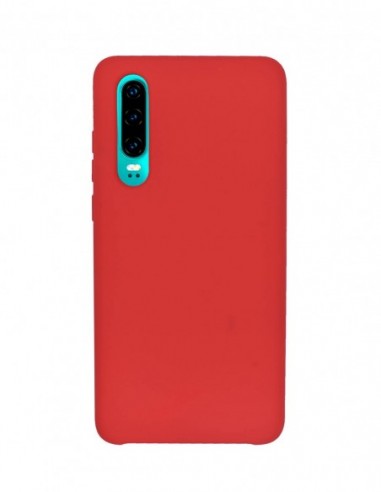Funda Silicona Suave tipo Apple Roja para Huawei P30