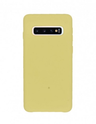 Funda Silicona Suave tipo Apple Amarillo para Samsung Galaxy S10