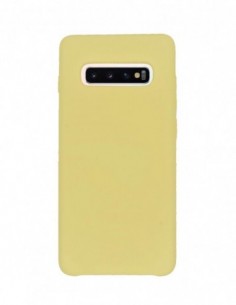 Funda Silicona Suave tipo Apple Amarillo para Samsung Galaxy S10 Plus