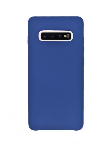 Funda Silicona Suave tipo Apple Azul para Samsung Galaxy S10 Plus