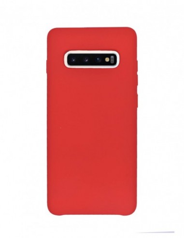 Funda Silicona Suave tipo Apple Roja para Samsung Galaxy S10 Plus