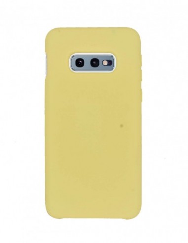 Funda Silicona Suave tipo Apple Amarillo para Samsung Galaxy S10E