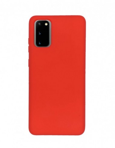 Funda Silicona Suave tipo Apple Roja para Samsung Galaxy S20