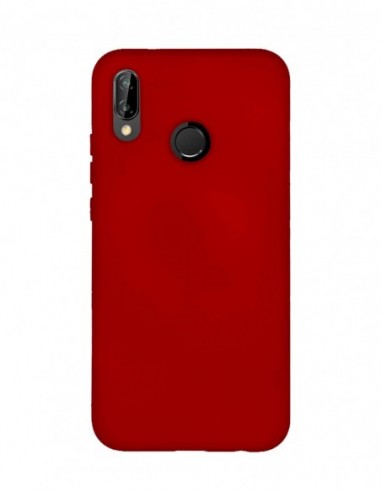 Funda Silicona Suave tipo Apple Roja para Huawei P20 Lite