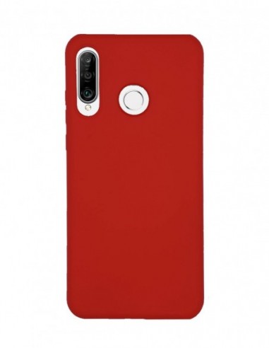 Funda Silicona Suave tipo Apple Roja para Huawei P30 Lite