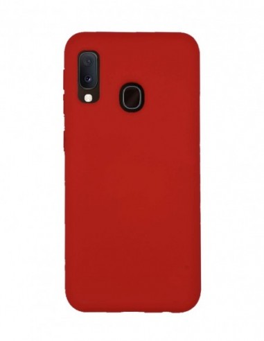 Funda Silicona Suave tipo Apple Roja para Samsung Galaxy A20E