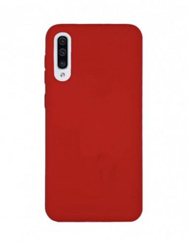 Funda Silicona Suave tipo Apple Roja para Samsung Galaxy A50