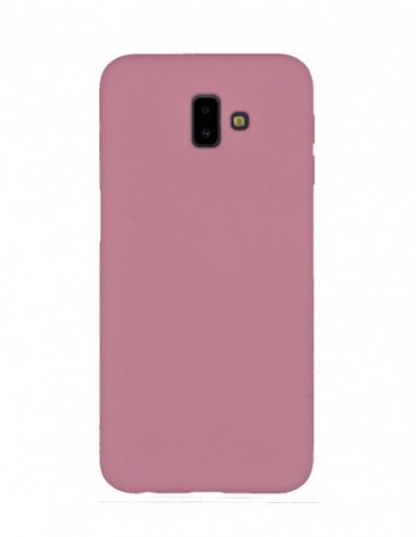 Funda Silicona Suave tipo Apple Rosa Claro para Samsung Galaxy J6 Plus