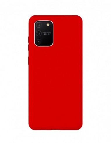 Funda Silicona Suave tipo Apple Roja para Samsung Galaxy A91
