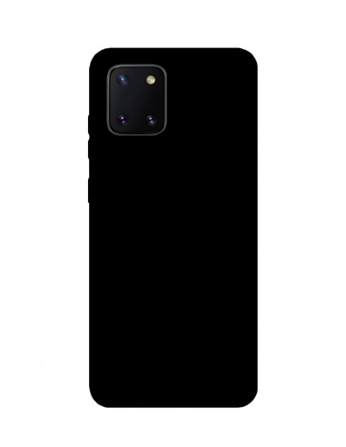 Funda Silicona Suave tipo Apple Negra para Samsung Galaxy A81