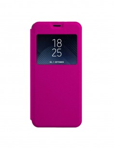 Funda tipo Libro Rosa con Ventana para Huawei Enjoy 7S