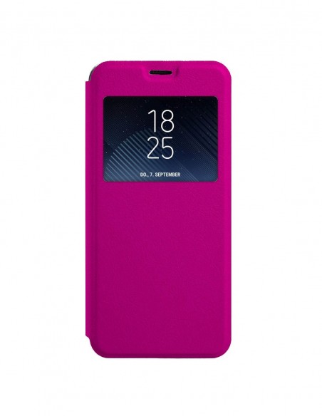 Funda tipo Libro Rosa con Ventana para Huawei P8 Lite