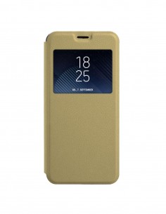 Funda tipo Libro Dorada con Ventana para Huawei P8 Lite (2017)
