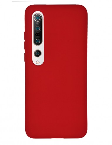 Funda Silicona Suave Roja tipo Apple para Xiaomi Mi 10 Pro