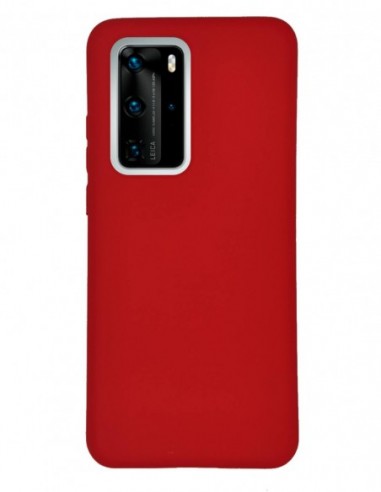 Funda Silicona Suave Roja tipo Apple para Huawei P40 Pro