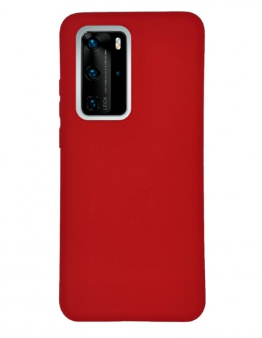 Funda Silicona Suave Roja tipo Apple para Huawei P40 Pro