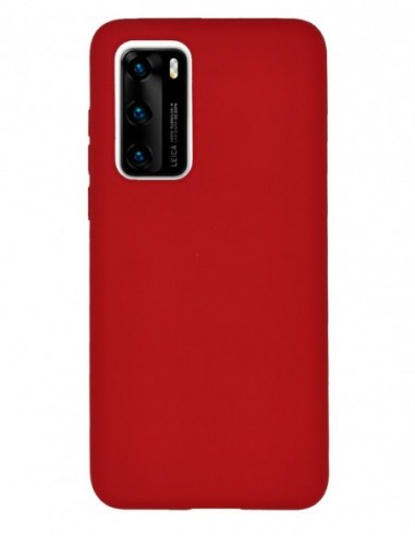 Funda Silicona Suave Roja tipo Apple para Huawei P40