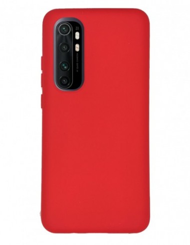 Funda Silicona Suave Roja tipo Apple para Xiaomi Mi Note 10 Lite