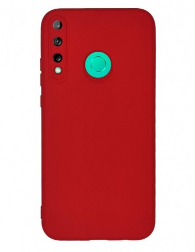Funda Silicona Suave Roja tipo Apple para Huawei Y7P