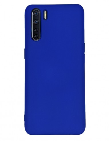 Funda Silicona Suave Azul tipo Apple para Oppo A91