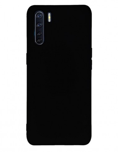 Funda Silicona Suave Negra tipo Apple para Oppo A91