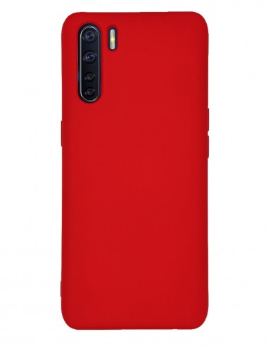 Funda Silicona Suave Roja tipo Apple para Oppo A91