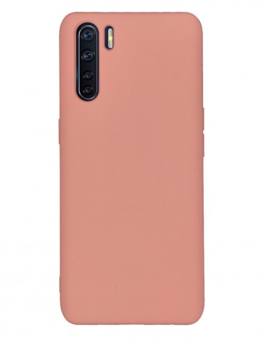 Funda Silicona Suave Rosa Claro tipo Apple para Oppo F15