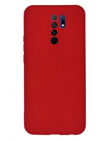 Funda Silicona Suave Roja tipo Apple para Xiaomi Redmi 9