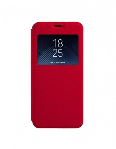 Funda tipo Libro Roja con Ventana para Sony Xperia Z3 Mini / Z3 Compact