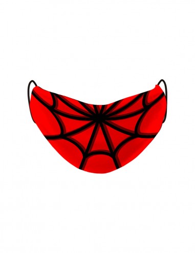 Mascarilla Tela de Araña Rojo para Adultos
