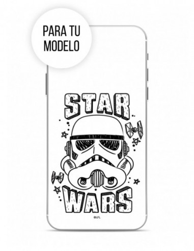Funda Star Wars Soldado Imperial Silicona cabeza fondo blanco para Apple iPhone 11