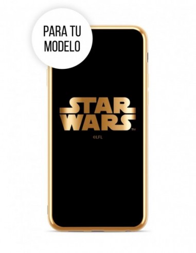 Funda Star Wars Logo Silicona Luxury fondo negro y borde dorado para Apple iPhone 5