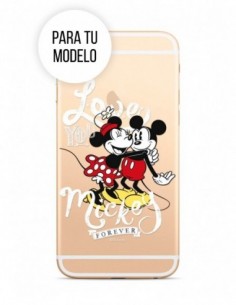 Funda Disney Mickey Love Silicona fondo transparente para Apple iPhone 6