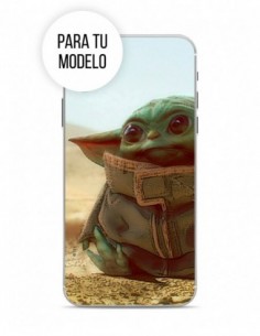 Funda Star Wars Baby Yoda Silicona fondo desierto para Apple iPhone SE (2020)