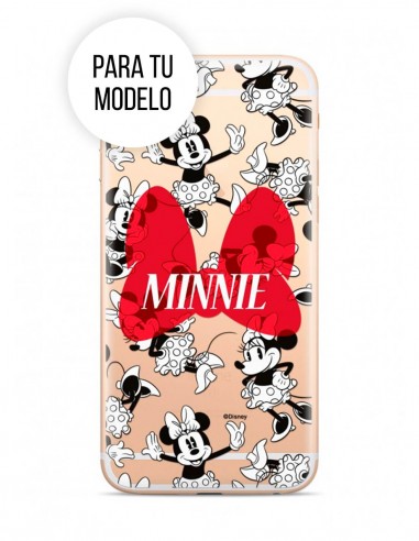 Funda Disney Minnie Silicona blanco y negro lazo rojo para Apple iPhone XS