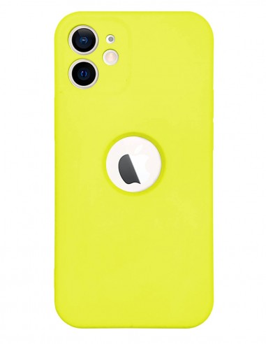 Funda Silicona Suave Generación 2 Amarillo Fluorescente para Apple iPhone 12 Mini