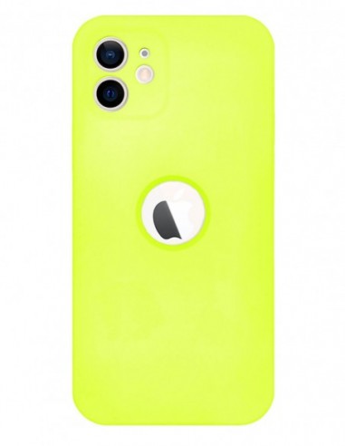 Funda Silicona Suave Generación 2 Amarillo Fluorescente para Apple iPhone 12