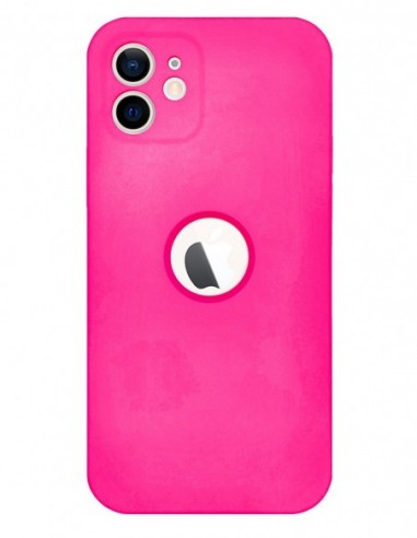 Funda Silicona Suave Generación 2 Rosa Fluorescente para Apple iPhone 12