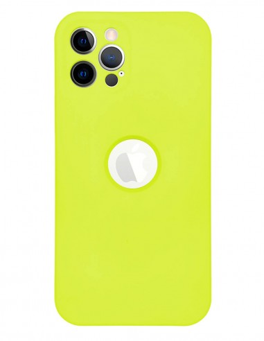 Funda Silicona Suave Generación 2 Amarillo Fluorescente para Apple iPhone 12 Pro