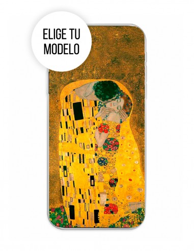 Funda Gel Silicona Arte - El Beso "Klimt"