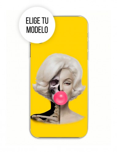 Funda Gel Silicona Varios - Mitad Calavera Mitad Mujer