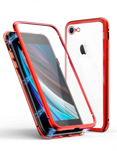 Funda Magnética con Templado Antiespia Rojo para Apple iPhone 7