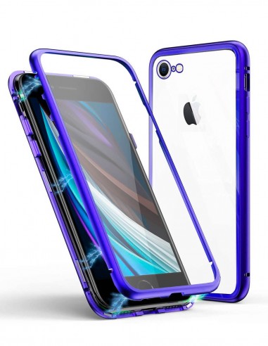 Funda Magnética con Templado Antiespia Azul para Apple iPhone Se (2020)