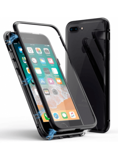 Funda Magnética con Templado Antiespia Negro para Apple iPhone 7 Plus