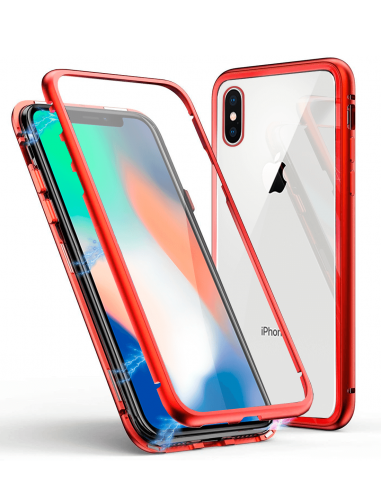 Funda Magnética con Templado Antiespia Rojo para Apple iPhone XS