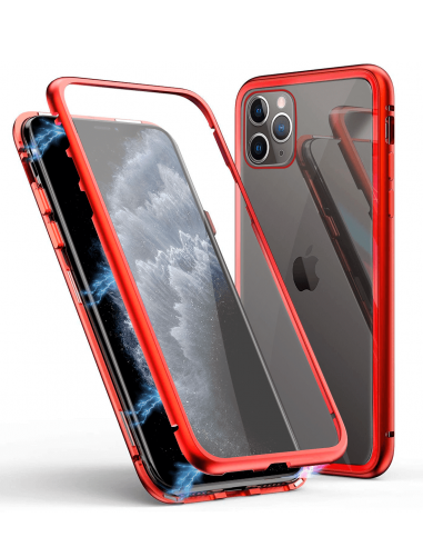 Funda Magnética con Templado Antiespia Rojo para Apple iPhone 11 Pro Max