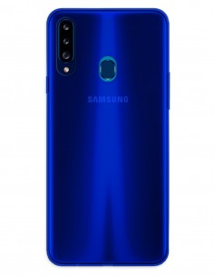 Funda Gel Silicona Liso Azul para Samsung Galaxy A20S