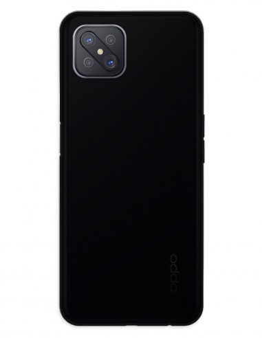 Funda Gel Silicona Liso Negro para Oppo Reno 4Z 5G